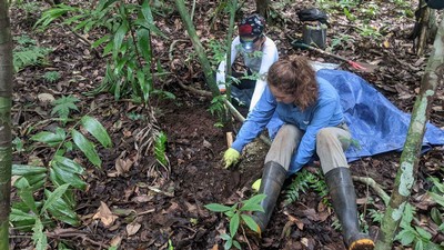 Researchers at field site.