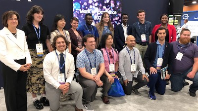 Student awardees at a conference.