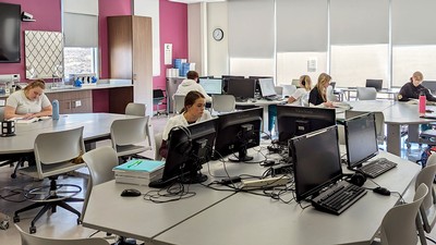 Students in a computer lab.