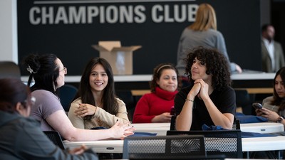 Students at a table.