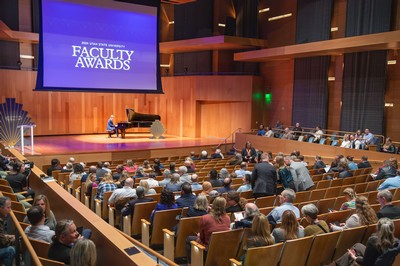 A pianist perfoming at the 2024 Faculty Awards.