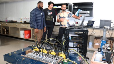 Geoscientists in a lab.