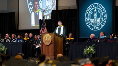 A commencement ceremony.