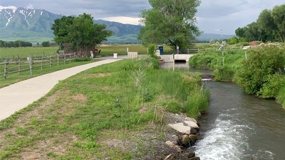 A creek running through a park.