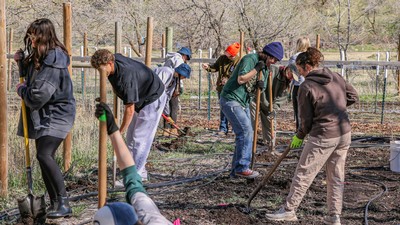 People working on a farm.
