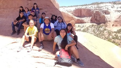 USU students at Wilson Arch