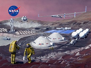 Depiction of Mars station