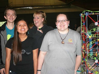 Teacher Debbie Morgan and students