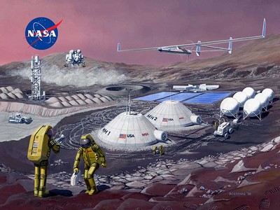 Humans on Mars illustration