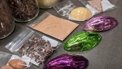 Chocolate-making materials.