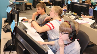 Youths in computer lab