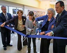 ribbon cutting for the George B. Caine Atrium at USU