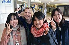 USU student Jill Judkins in Japan with other students