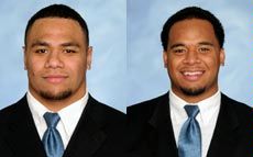 Utah State football players Bojay Filimoeatu and Al Lapuaho