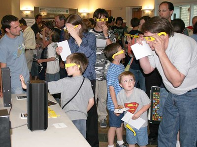 Families participate in science activities