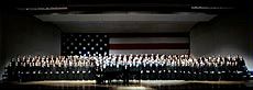 the American Festival Chorus on stage