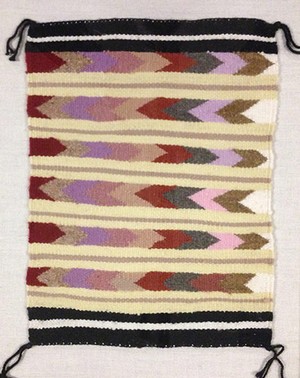 a Navajo rug that is part of the exhibit at Merrill-Cazier Library