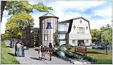 architect's rendering of the USU Barn as a new welcome center and museum