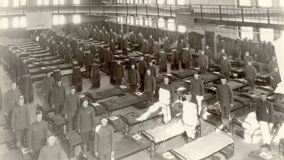 Army Training Corps housed in UAC’s Smart Gymnasium, 1918.
