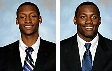 USU men's basketball players Pooh Williams and Brockeith Pane