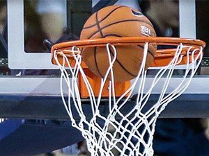 a basketball going into the hoop