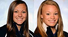 Aggie gymnasts Jackie Dillon and Lyndsie Boone