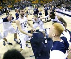 USU men's basketball pre-game on the court