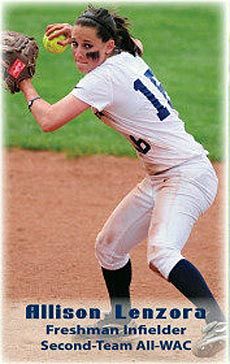 Aggie softball player Allison Lenzora, All-WAC second team