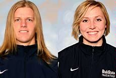 USU track athletes Eric Follett and Katelyn Heiner