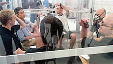 USU pilot trainees in oxygen chamber