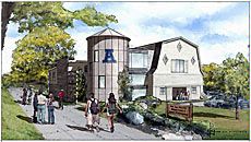 architect rendering of restored barn at USU