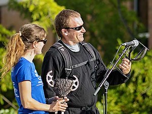 USU Bike Challenge awards ceremony with recipient Joe Kotynek