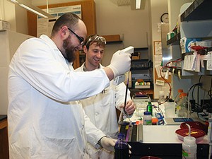USU biochemistry students Elliot Corless and Mark Stoll
