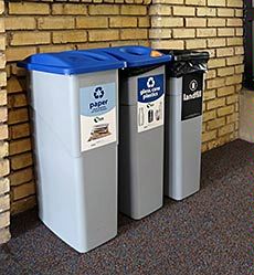 new recycling bins at USU