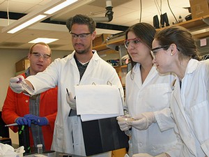 USU students in spider silk lab
