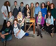 USU art students who curated the 'Ideas' exhibit