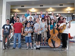 the student members of the USU Jazz Ensemble