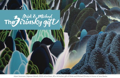 Adam Sorensen's oil painting titled Dejeuner. Text reads: The Driek & Michael Zirinsky Gift.