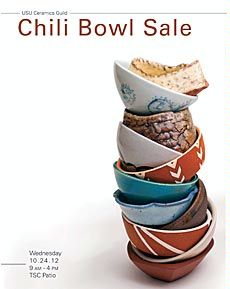 poster for USU Ceramics Guild's annual chili bowl sale