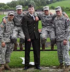 USU cadet Jaron Newman and team in Slovakia