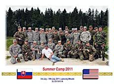 group portrait with American and Slovakian cadets and officers