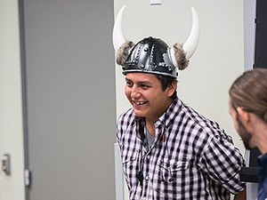 high school student and Ute Indian Tribe member Melicio Cesspooch at USU