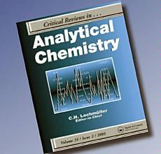 cover of the review journal 'Critical Reviews in Analytical Chemistry’