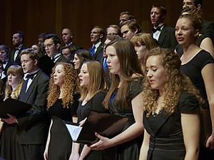 USU students performing in a choral group