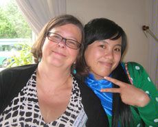Claudia Radel and an environmental science student in Vietnam