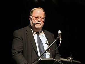 USU scholar Joesph Tainter speaking at a recent international conference