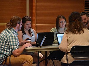 Conference participants at Matthew LaPlante's session