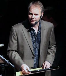 Dr. Robert Davies on stage in Brazil during 'Crossroads' performance