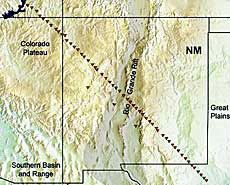 map illustration of Rio Grande Rift