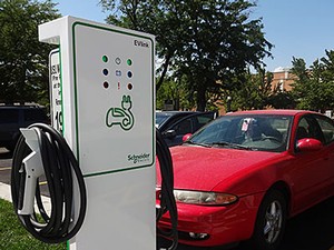 electric charging station at USU